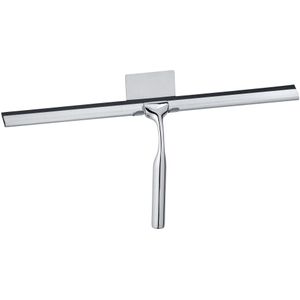 WENKO 24506100, Duschrakel mit Einzelklinge, Silber, Metall, Gummi, 400 mm, 170 mm