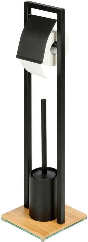 WENKO - Bambusa - Toiletset - Bamboe - Mat Gelakt Staal