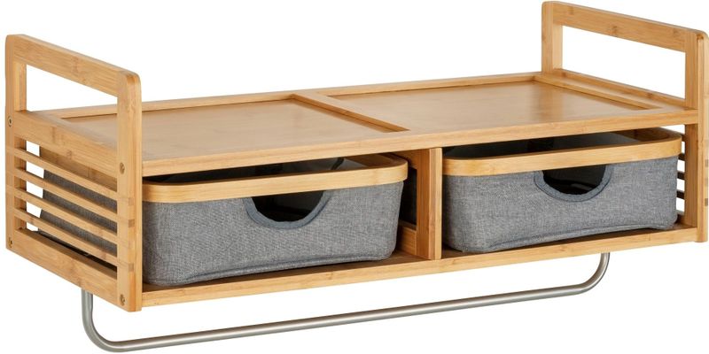 WENKO Wandgarderobe Bahari 62222800 braun Holz 1 Haken 67,0 x 30,0 cm