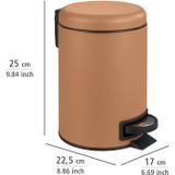 Wenko - Leman - Cosmetica Pedaalemmer - Terracotta - Staal