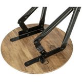 WENKO Badkruk Forio, inklapbaar, kleine tafel in industrieel design of plantenkruk met loftkarakter, van gelakt staal met MDF-zitting, (B x D x H): Ø 30 x 46 cm, zwart/bruin