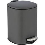Treteimer Alassio, Grau 5 l, Easy-Close Absenkautomtik, Grau, Stahl grau, Polypropylen schwarz - grau - Wenko