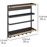 WENKO - Magna - Keukenrek - Zwart - Metaal/Bamboe - Magnetisch