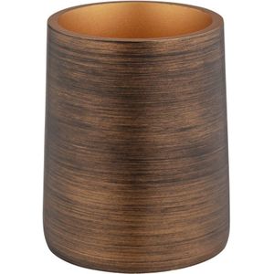 Wenko Drinkbeker voor Palena tandenborstel, opslag van tandenborstels en make-upborstels, hoogwaardig polyresin, elegant design, (l x d x h): Ø 8,5 x 10,8 cm, brons