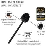 Wenko - Rivalta - Toiletset - Mat Zwart - Gelakt Staal - Veiligheidsglas