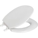 WC-bril Torino XXL, wc-bril van onbreekbaar duroplast met extra breed en ergonomisch gevormd zitvlak belastbaar tot 300 kg, voor alle gangbare toiletten, 44 x 43,5 cm, wit