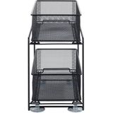 WENKO - Gioma - Keukenrek - Zwart - Hout - Eenvoudige Montage