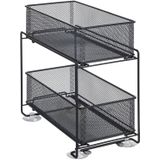 WENKO - Gioma - Keukenrek - Zwart - Hout - Eenvoudige Montage