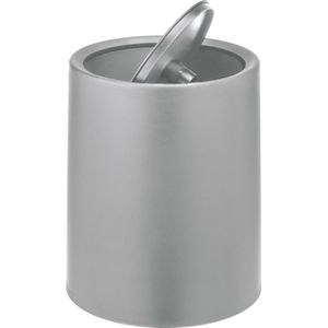 WENKO Prullenbak Atri, cosmetica-emmer van 6 liter met deksel van hoogwaardige kunststof met binnenemmer, de hoes maakt vuilniszakken onzichtbaar, (B/D × H) Ø 21 × 25,5 cm, grijs