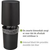 Atri - Afvalbak - Mat Zwart - 6 Liter - Swingdeksel