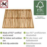 WENKO - Badrooster Indoor & Outdoor - Acacia - Doucherooster - 55 x 55 cm - Antislip-onderzijde
