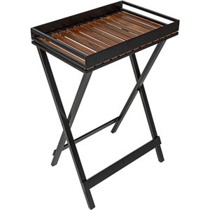 WENKO Tablett "Beistelltisch Modell Taba", klappbar, abnehmbares Akazienholz-Tablett, überdacht outdoorgeeignet