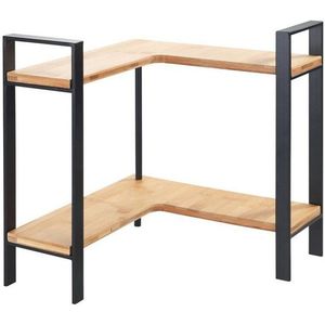 WENKO - Keukenhoekrek - Zwart - Bamboe - Compact Ontwerp