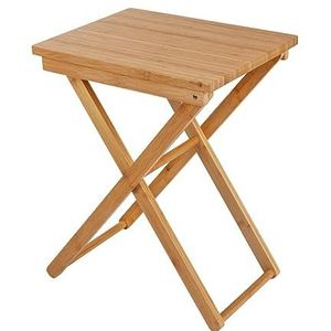 WENKO Klaptafel Maui van bamboe, handige bijzettafel voor binnen & eettafel voor buiten in de tuin met gelakt oppervlak, ruimtebesparende, opvouwbare balkontafel van bamboe, 42 × 52 × 30 cm