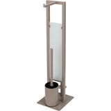 WENKO - Rivalta - Toiletborstel en Rolhouder - Taupe - Staal