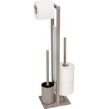 WENKO - Rivalta - Toiletborstel en Rolhouder - Taupe - Staal