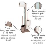 WENKO - Rivalta - Toiletborstel en Rolhouder - Taupe - Staal