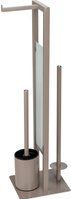 WENKO - Rivalta - Toiletborstel en Rolhouder - Taupe - Staal