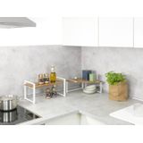 WENKO - Louisa - Keukenrek - Wit - FSC-gecertificeerd Acaciahout