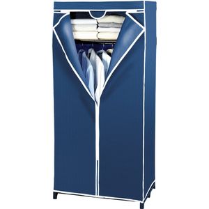 WENKO Kledingkast Air - Marineblauw - Stof - Metalen Frame