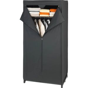 Garderobe - Zwart - Kunststof - Metalen Frame - Opvouwbaar