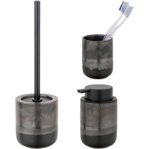 Schöner Wohnen Keramik WC-Garnitur Set Riolo Bad Bürste Stiel Toilette