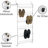 WENKO Türregal, für 18 Paar Schuhe, platzsparend, zum Einhängen an Türen ohne Bohren
