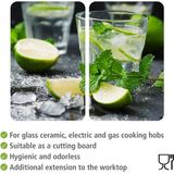 Mojito - Afdekplaten - Glas - 2 Stuks - Antislipvoetjes - Lichtgrijs