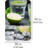 Mojito - Afdekplaten - Glas - 2 Stuks - Antislipvoetjes - Lichtgrijs
