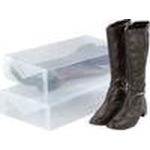 Wenko - Aufbewahrungsbox für Stiefel 2er Set, transparent, Transparent, Polypropylen transparent - transparent