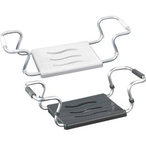 WENKO - Secura - Badstoel - Zilver - Kunststof - Instelbaar 55-65 cm