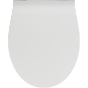 WENKO Premium WC-bril LED - antibacteriële toiletbril, met nachtlampje en akoestische sensor, Duroplast, 36,8 x 44 cm, wit