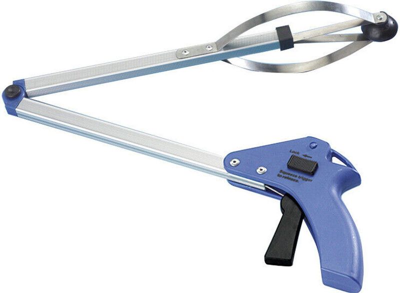 Wenko - grijparm telescopische handgreep grijphulp huishoudhulp grijper - 80x15 cm - blauw