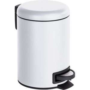 WENKO - Leman - Pedaalemmer - Matwit - Staal - 3 Liter