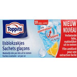 Toppits ijsblokzakjes - 6 doosjes - 10 zakjes elk