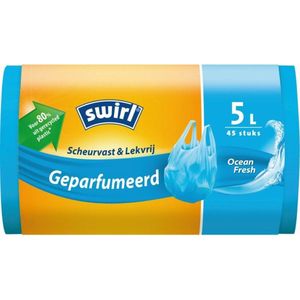 Swirl Pedaalemmerzakken Geparfumeerd Ocean Fresh 5 liter 45 stuks