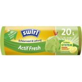 Swirl Actif Fresh vuilniszakken met trekband | Scheurvast & lekvrij | 20 liter | 12 stuks