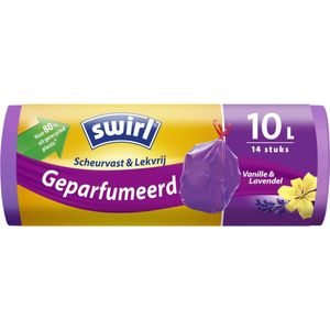 Swirl Pedaalemmerzakken Geparfumeerd Vanille & Lavendel met Trekband 10 liter 14 stuks