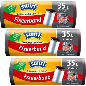 Swirl Pedaalemmerzakken met Fixeerband 35 liter - 3 x 10 stuks