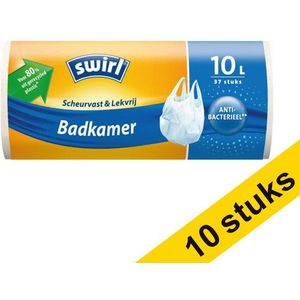 14x Swirl Pedaalemmerzakken Badkamer Scheurvast & Lekvrij 10 liter 37 st