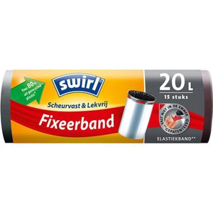Grijze Vuilniszakken | Trekband | 60 Zakken | 20 Liter | Gerecycled LDPE | 48x51 cm - (Swirl Afvalzakken Trekband 20 Liter)