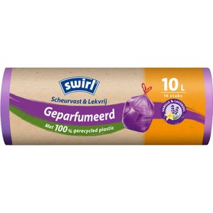 12x Swirl Pedaalemmerzakken Geparfumeerd Vanille & Lavendel met Trekband 10 liter 14 stuks