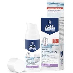 Salthouse Dode Zee Therapie Lipide-gezichtscrème 24 uur, met omega-vetzuren voor zeer droge en gevoelige huid, ook als masker te gebruiken, 50 ml