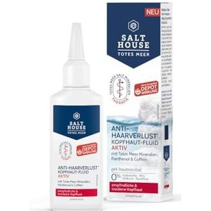 Salthouse Dode Zee therapie, anti-haaruitval, hoofdhuid, fluid actief, met cafeïne en urea, voor erfelijk bepaald haarverlies, 75 ml