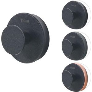 Tiger Urban Handdoekhaak groot (1x) ø 5 Inclusief 2 decorringen Zwart
