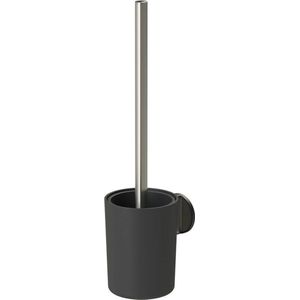 Tiger Tune Toiletborstel met houder Zonder boren Zelfklevend 3M tape RVS geborsteld / Zwart