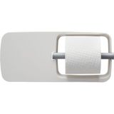 Tiger Tess - Wc rolhouder met planchet - Toiletrolhouder met zelfklevend 3M tape - Zonder boren - Wit / Lichtgrijs