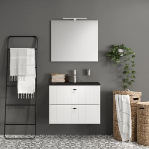 Tiger maryport meubelset 60 cm met 2 lades mat wit incl quadro wastafel mat zwart - 1496008912