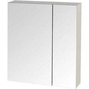 Tiger - S-line Spiegelkast - Hoogglans Wit - 60x70cm - 3 Verstelbare Legplanken