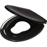 Tiger Tulsa - WC bril met verkleiner - Toiletbril met kinderzitje - Thermoplast - Softclose - Zwart